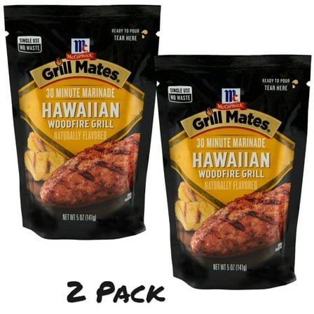 ( 2 Pack ) McCormick Grill Mates Hawaiian Woodfire Grill 30 Minute Marinade, 5 oz Pouch