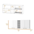 thumbnail image 3 of FM FURNITURE Winslow Wall Cabinet Four Doors Engineered Wood White, 3 of 7