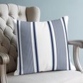 thumbnail image 4 of Pillow Covers 18x18 Set of 2, Navy Blue Striped Throw Pillow Covers Decorative Couch Cushion Cover, Farmhouse Thin Vertical Stripes Modern Microfiber Soft Pillowcases for Bedroom Living Room Sofa, 4 of 9