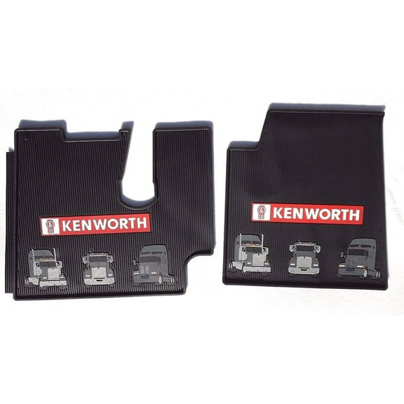 Kenworth T600 660 800 & W900 OEM Black Rubber Floor Mats w/Truck Logo Fits 2005-2017