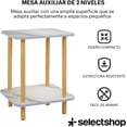 thumbnail image 3 of Mesa Centro Minimalista Madera Lateral Doble Repisa 40cm Café, 3 of 8