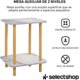 thumbnail image 3 of Mesa Centro Minimalista Madera Lateral Doble Repisa 40cm Café, 3 of 8