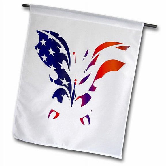 3dRose, Print of Patriotic Butterfly, 12 x 18 inch Garden Flag