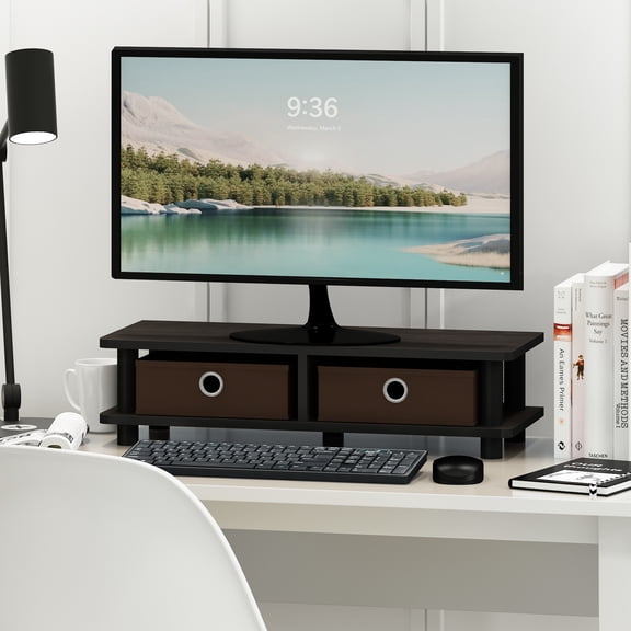 Furinno Turn-N-Tube Monitor Stand, Espresso/Black 17099EX/BK