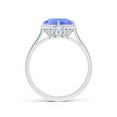 thumbnail image 2 of ANGARA Natural Claw-Set Cushion 2.15 ct Tanzanite Cocktail Halo Ring in 14K White Gold for Women (Size-8mm) | December Birthstone, Anniversary, Jewelry Gift for Women | Natural Tanzanite Ring, 2 of 8