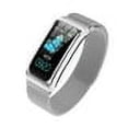 thumbnail image 3 of Pulsera inteligente AK12, reloj inteligente con control del ritmo cardíaco, recargable, IP67, resistente al agua, deportivo, de acero, color plateado, 3 of 5