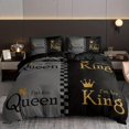 thumbnail image 2 of Digital 3D printing Black and gray crown letters Bedding Set-Four Seasons,3,gray,Full, 2 of 7