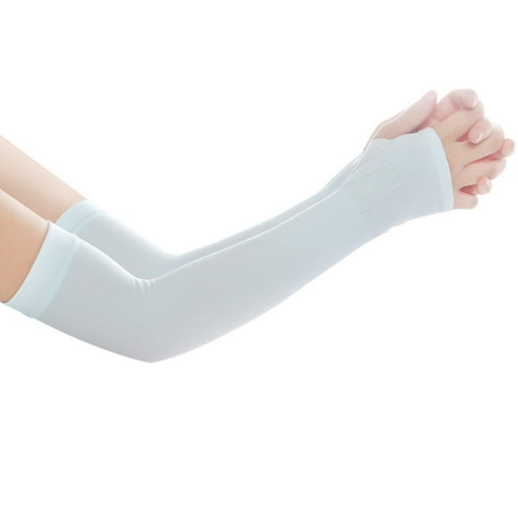 Yuarrent Protector solar físico para brazos, mangas para actividades al aire libre, ciclismo de verano, mangas para correr, sol Ciclismo azul