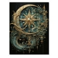 thumbnail image 3 of Designart "Crescent Moon and Stars Symbols" Symbols Print on Natural Pine Wood, 3 of 5