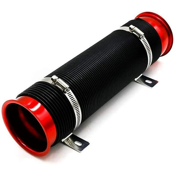 3 Inch 76mm Flexible Air Intake Hose Cold Air Intake Telescopic Adjustable Intake Hose,red