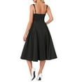 thumbnail image 3 of Women Sleeveless Square Neck Midi DressSwing A Line Party Wedding Guest Dresses Elegant Classy S Black, 3 of 6