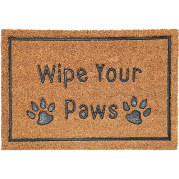 Imports Decor 597PVC 30 x 18 x 0.5 in. Wipe Your Paws Mat - Brown & Grey