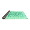 thumbnail image 2 of Ahgly Company Indoor Round Oriental Turquoise Blue Traditional Area Rugs, 8' Round, 2 of 4
