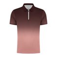 thumbnail image 4 of VgaVtl Lapel Polo Shirts for Men Short Sleeve Mens Clothes Shirts Zipper Front Casual Relaxed Fit Pull-On Gradient Print Shirts,Red S, 4 of 5