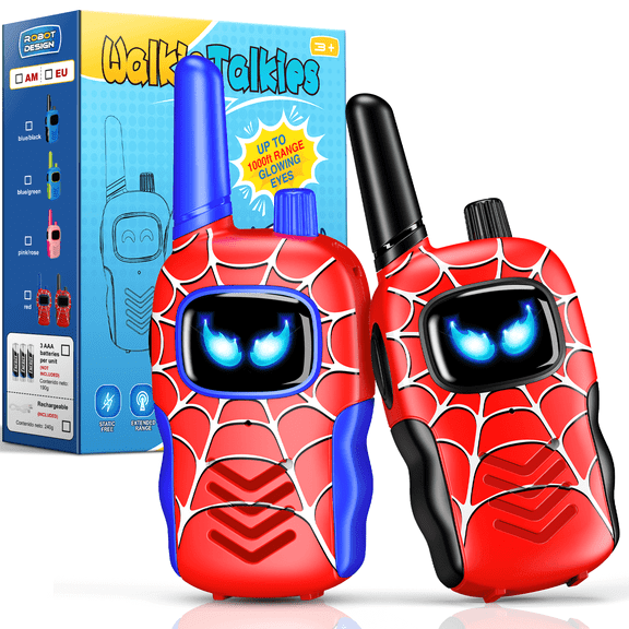 Walkie Talkies for Kid, 2 Way Radio, Toy for Boys Girls Aged 3-12, Outdoor Toys Gifts for 5 6 7 8 Year Old Boys-2 Packs