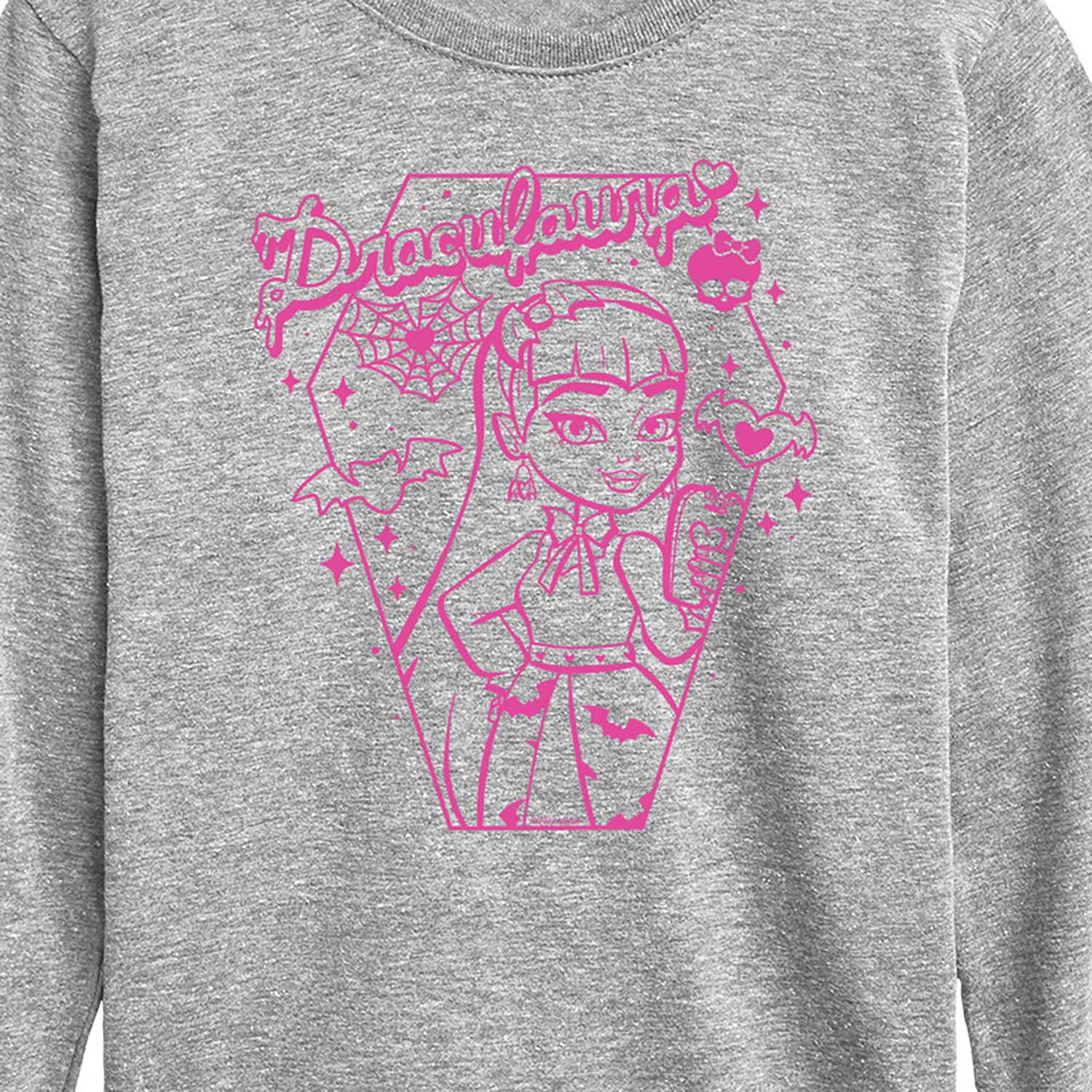 Monster High - Draculara Pink - Toddler And Youth Long Sleeve Graphic T-Shirt