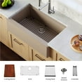 thumbnail image 5 of Karran  34" Undermount Large Single Bowl Quartz Farmhouse Workstation Kitchen Sink Black, 5 of 5