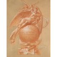 thumbnail image 2 of Albert-Ernest Carrier-Belleuse 15x18 Gold Ornate Wood Frame and Double Matted Museum Art Print Titled - Father Time on a Globe; Design for a Clock (19th Century), 2 of 4