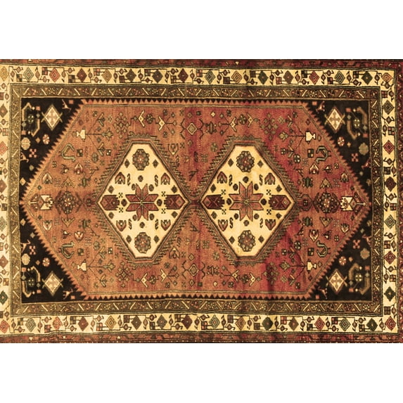 Ahgly Company Indoor Rectangle Persian Brown Traditional Area Rugs, 4' x 6'