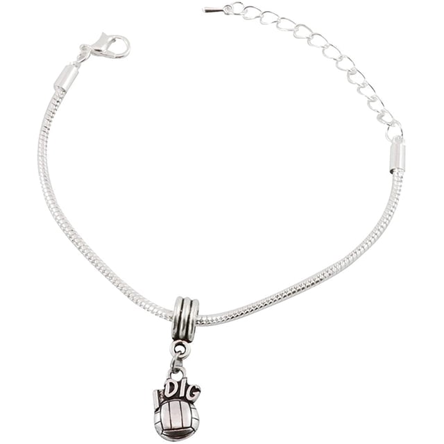 Emerald Park Jewelry I Dig Bracelet Breloque Chaîne Serpent de Volleyball (Alliage, Femmes, Sans Tampon Métallique)