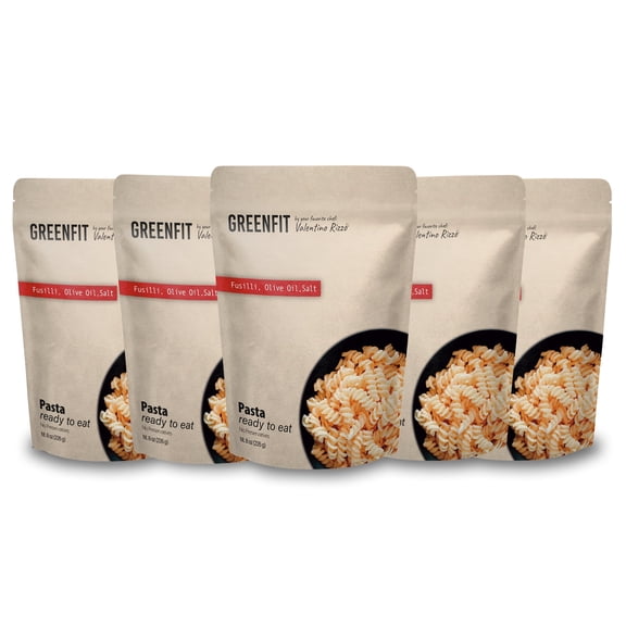 Ready to Eat Fusilli Pasta | Greenfit by your favorite Chef Valentino Rizzo | Fully Cooked | Glyphosate Free | No Preservatives | (8 Ounces Pouch (Pack of 6))