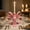 Pink, variant on Bow-Shaped Iron Candle Holder | Vintage Candelabra for Dining Table Decor | Festive Candlelit Dinner Centerpiece | Red or Pink Color