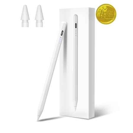 Stylus Pen for iPad 2018-2025, Fast Charging iPad Pencil for iPad Air 3/4/5/6/M2, iPad Pro 11"/12.9"/M4, iPad Mini 5/6, iPad 6/7/8/9/10, Palm Rejection, Tilt Sensitivity, White