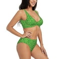 thumbnail image 2 of Wukai St Patrick's Day Women's Bikini Set Two Piece,wimsuit High Waisted V Neck Twist Front Adjustable Spaghetti Straps Bathing Suit-XX-Large, 2 of 7