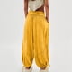 thumbnail image 4 of Pantalones Holgados Informales de Algodón para Mujer, de Pierna , con Costuras de Cordón y Bolsillos. Amarillo S, 4 of 6