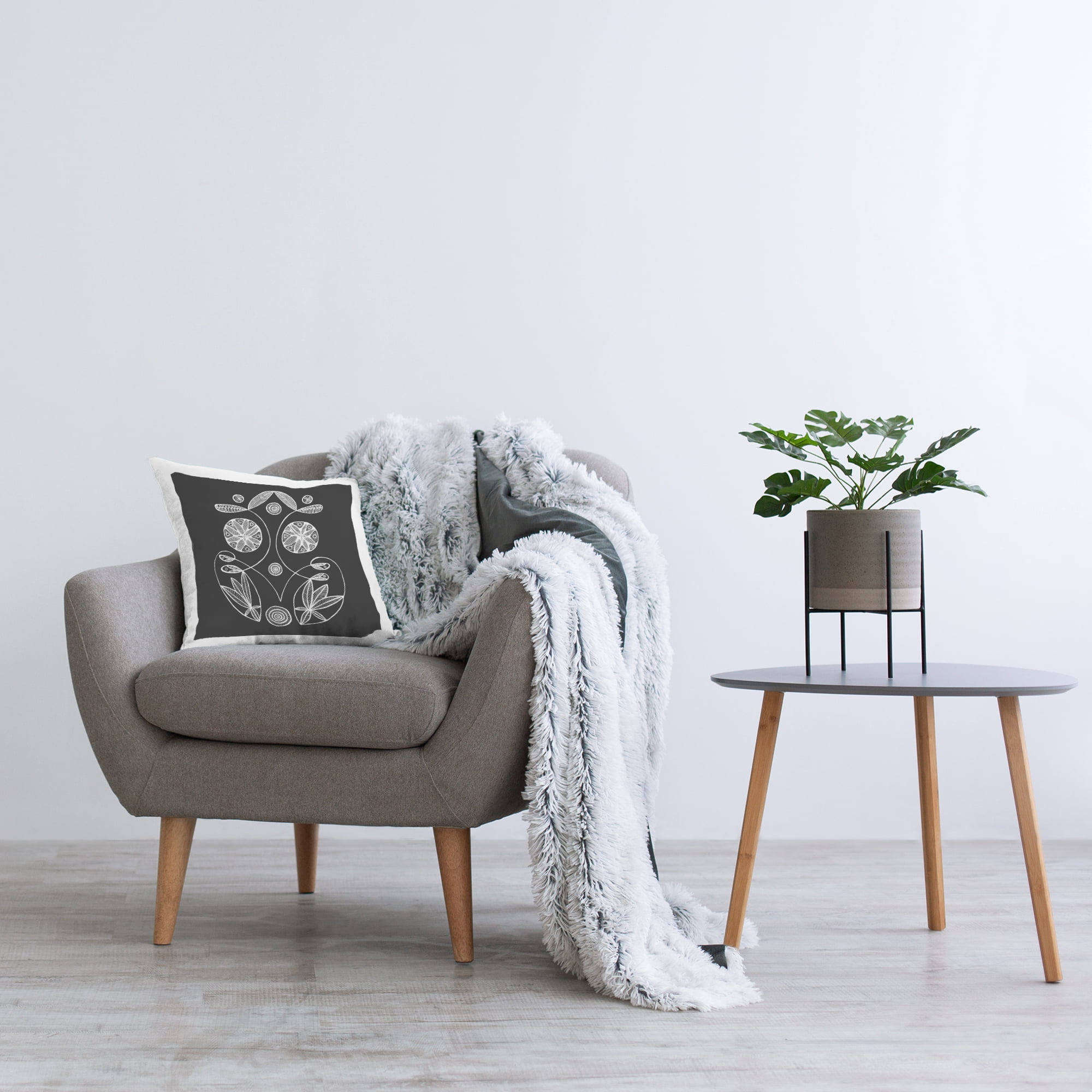Stupell Industries Swirling Elementals Contour Decorative Printed Throw Pillow, design by El Perkin