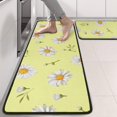 thumbnail image 2 of Kitchen Rugs Sets Of 2,Lightgreen Daisy Flower White Blooms Pattern Anti Fatigue Kitchen Mat Rugs Non Slip Washable,Decorative Kitchen Floor Mats for Kitchen,Sink,Laundry,17"x47"+17"x47", 2 of 5