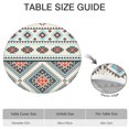 thumbnail image 6 of Fitted Table Cover with Elastic Hem, Beautiful Bohemian Floral Pattern for 52-56 Inches, Machine Washable, 6 of 7