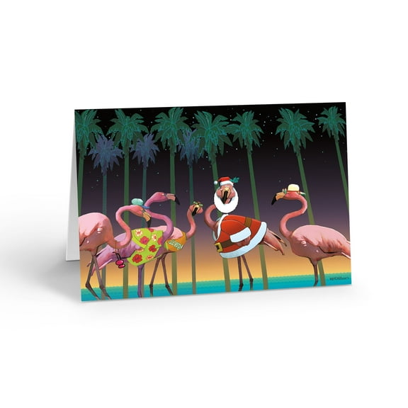 Flamingo Christmas Card - 18 Cards and Envelopes - 30015