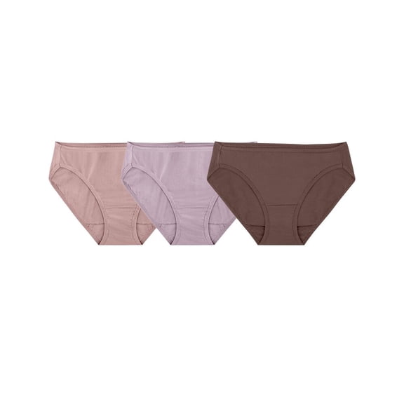 Bikini Fruit of the Loom para Mujer, Algodón Premium, Multicolor, 3 Piezas Talla 4