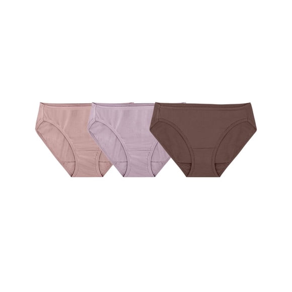 Bikini Fruit of the Loom para Mujer, Algodón Premium, Multicolor, 3 Piezas Talla 6