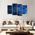 thumbnail image 2 of Elephant Stock Water Drop Ripple Wall Art - Horizontal Multi Panel Canvas - Living Room Wall Decor - Nature Multi Panel - Blue And Black Decor - 75" x 48", 2 of 4