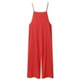 thumbnail image 5 of eczipvz Girls Jumpsuit Ruffle Sleeveless Smocked Off Shoulder Wide Leg Romper One Piece Summer Outfits Girls Summer Outfits Red|13-14 Years, 5 of 7