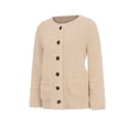 thumbnail image 7 of DondPO Womens Cardigans Sweaters Women Casual Plus Size Plush Sweater Pockets Outerwear Buttons Cardigan Coat Cardigan Sweaters for Women Sweaters for Women Brown 3XL, 7 of 7