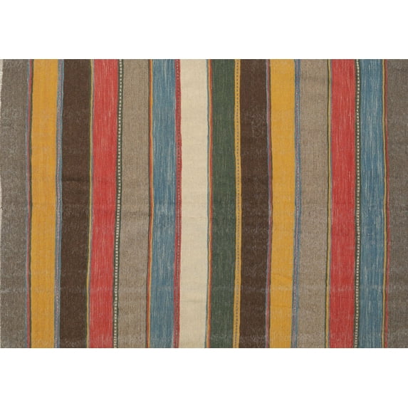 Ahgly Company Indoor Rectangle Contemporary Chestnut Brown Abstract Area Rugs, 6' x 9'