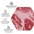 thumbnail image 3 of Honeii Striped Meat Print Leather Coaster Set of 4, Ideal for Safeguarding Your Furniture from Drinks Spills and Effortless Cleanup-Hexagon, 3 of 6