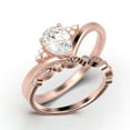 thumbnail image 3 of Gorgeous Minimalist 1.75 Carat Pear Cut Diamond Moissanite Unique Engagement Ring, Affordable Wedding Ring, One Matching Band in 925 Sterling Silver With 18k Rose Gold Plating, 3 of 4