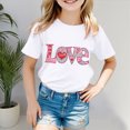 thumbnail image 2 of Sgkm Girls T Shirts Trendy Love Cute Printed Short Sleeve Crewneck Top Girls Clothes Summer Holiday Party Tee White 5-6 Years, 2 of 5