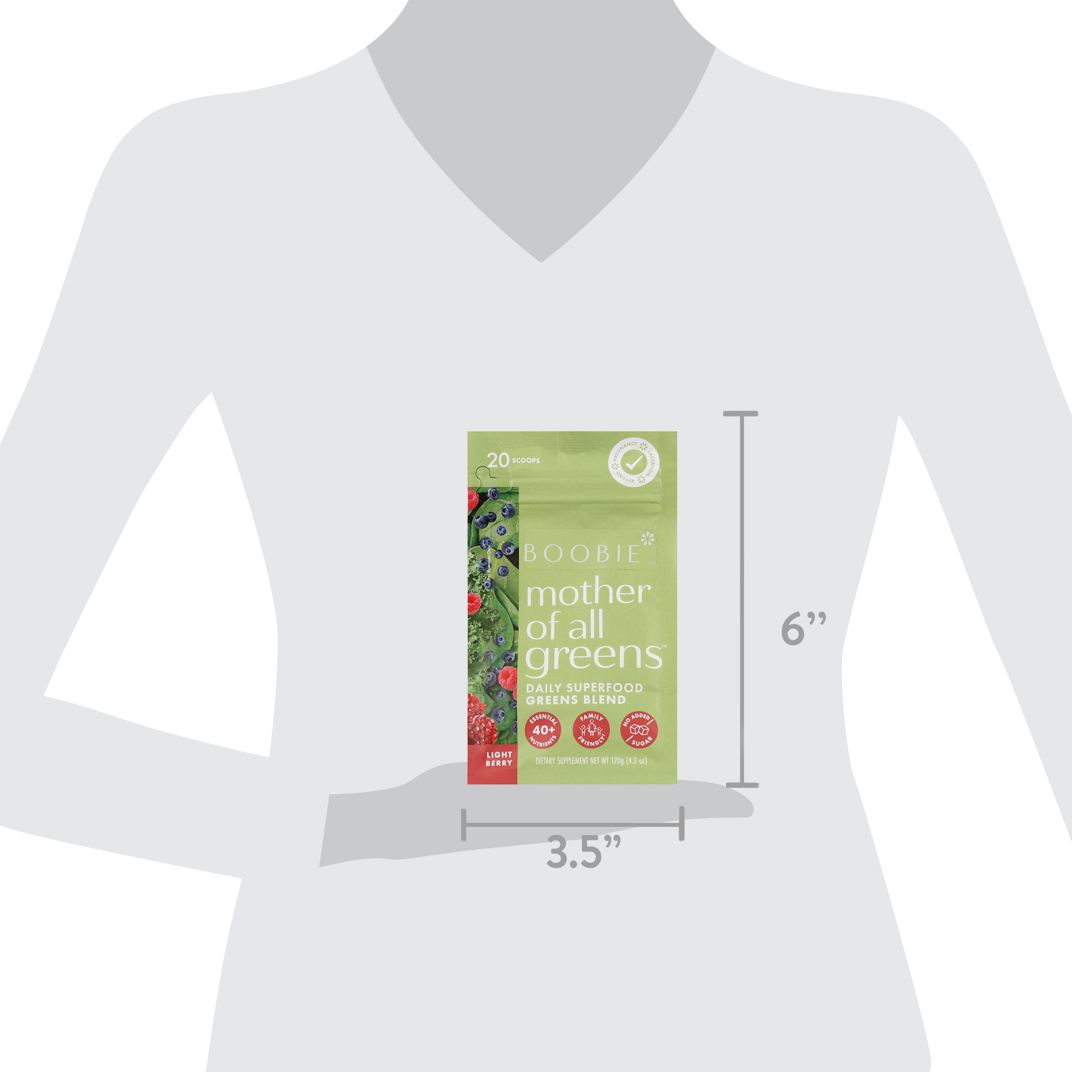 Mother of All Greens Daily Superfood Greens Blend, Light Berry Flavor, 20 Servings
