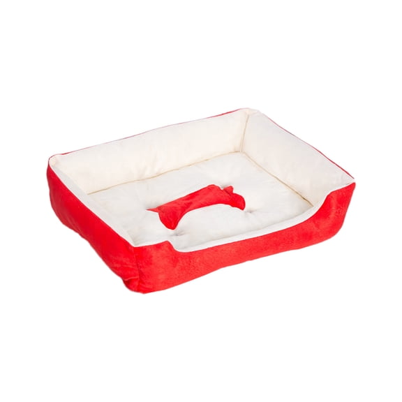 Hyknon Cat Bed for Indoor Cats Rectangle Red Comfortable Cat Couch Washable Removable Dog Bed Thickened Scratch-Proof Cat Cave for Kitten Puppy