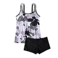 thumbnail image 4 of Generic Women Plus Size Swim Suits Printing Modest Ruched Swimsuits Two Piece Tankini Tops with Shorts Swimwear, 4 of 5