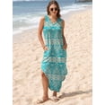 thumbnail image 3 of Vestido de verano SAMPEEL maxi vestido de verano con cuello en V para mujer 2025 M, 3 of 6