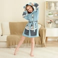 thumbnail image 3 of FORMRS Niños Bathrobe Unisex Hooded Robe Soft Plush Pajamas Sleepwear, Size 7-9T, Pirate Animals, 3 of 7
