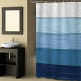 thumbnail image 2 of Fabric Shower Curtain, Navy Blue Striped Gradient Rustic Wood Board Shower Curtains with 12 Hooks Waterproof Machine Washable Bath Curtains for Bathroom, 72 x 96in, 2 of 6