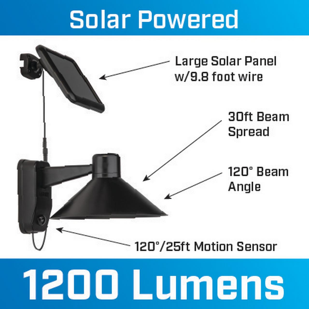 HART Solar Motion Sensing Decorative Outdoor LED Light, Dusk to Dawn Operation, 1200 Lumens