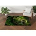 thumbnail image 3 of Green Color Owl Rugs, Modern Rug, Owl Rug, Animal Rugs, Entryway Rug, Round Rug, Personalized Gifts, Machine Washable Rug, Gift Rug, 2'x3' - 60x90 cm, 3 of 5